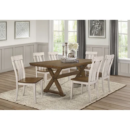 Transitional 7-Piece Table and Chair Set